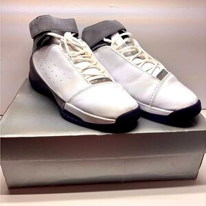 Rare Nike Air Jordan Team Strong Men Sz 13 Navy White Leather Sneaker 311868-102